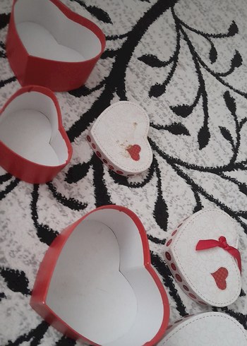 Kırmızı Kalp Şeklinde Hediyelik Kutular Seti - Görsel 5