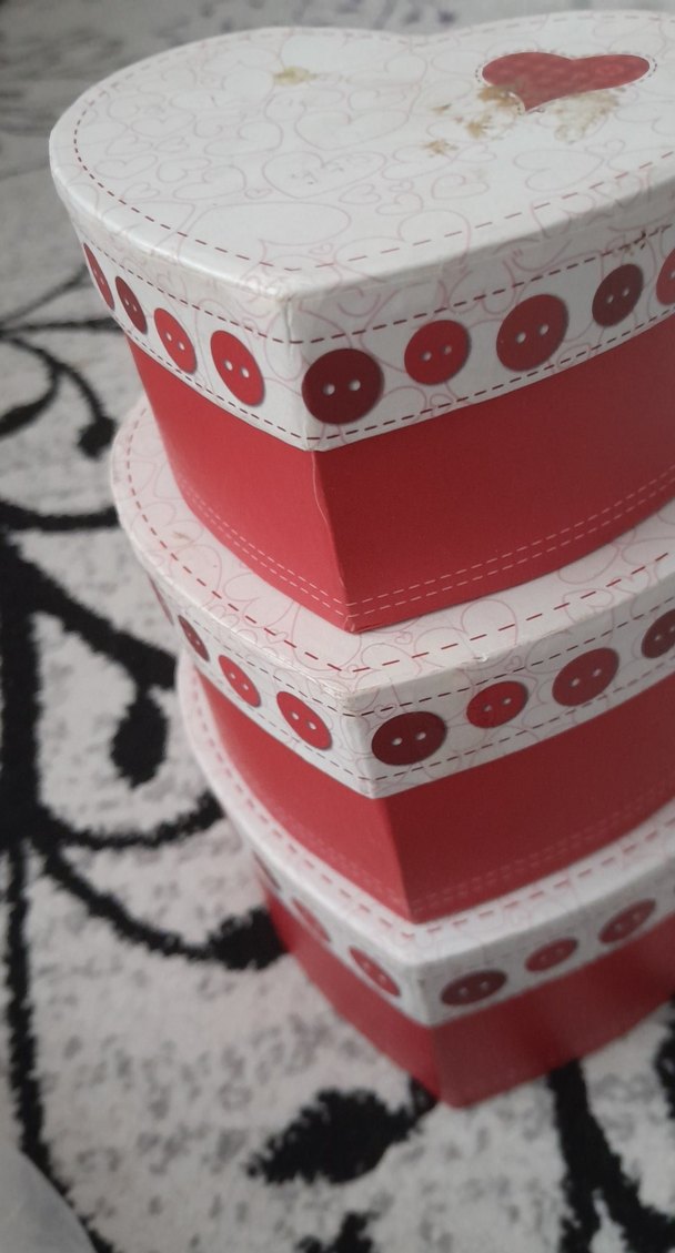 Kırmızı Kalp Şeklinde Hediyelik Kutular Seti - Görsel 4