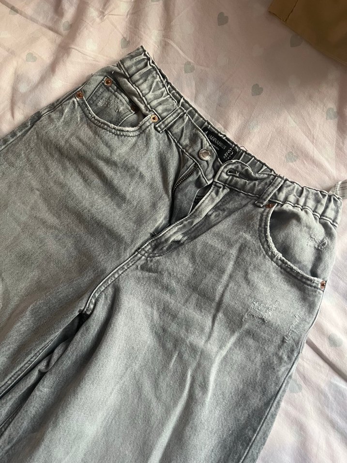 Geniş Paça Antrasit  Denim Jean — görsel 3/5