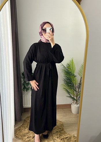 Siyah Uzun Kollu Triko Elbise - Görsel 2