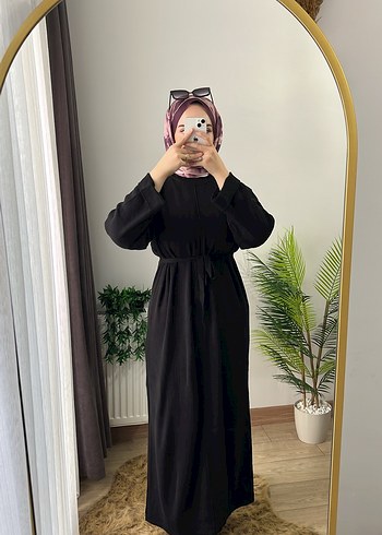 Siyah Uzun Kollu Triko Elbise - Görsel 3