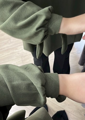 Salaş Kesim Haki Kadın Tunik - Görsel 3