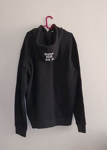 Diğer Siyah Kapüşonlu Ayıcık Baskılı Sweatshirt