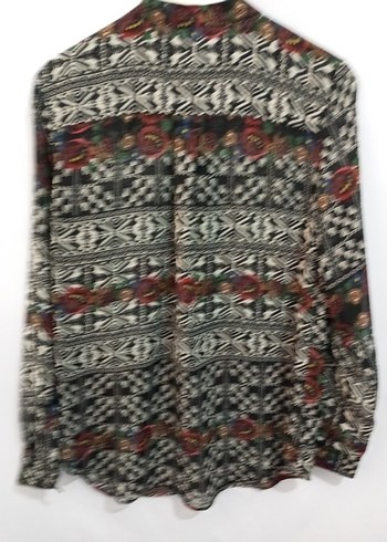 Bohem Çok Renkli Desenli Uzun Kollu Gömlek - Görsel 2