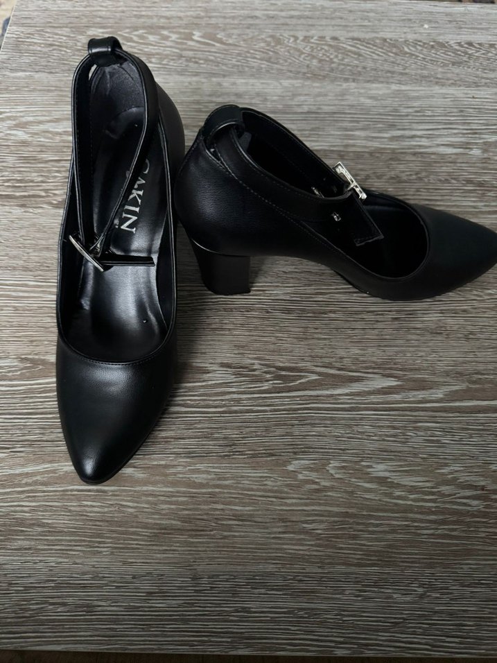 Siyah Tokalı Kadın Topuklu Ofis Ayakkabısı - Görsel 2