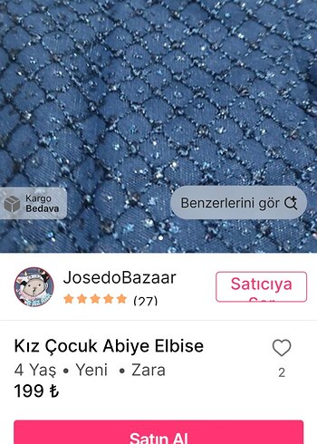 Kız Çocuk Parlak Lacivert abiye etek bluz - Görsel 2