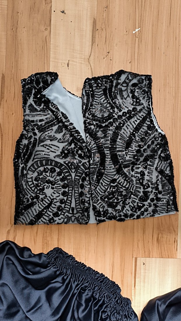 Siyah Dantel İşlemeli Kolsuz Kız Etek bluz. - Görsel 2
