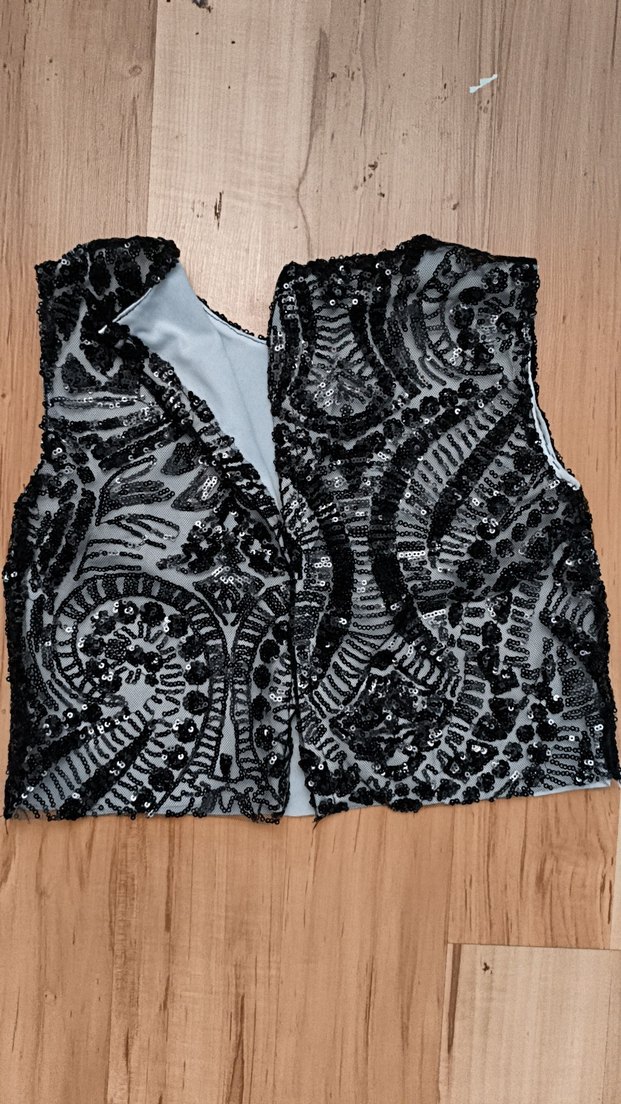 Siyah Dantel İşlemeli Kolsuz Kız Etek bluz. - Görsel 3