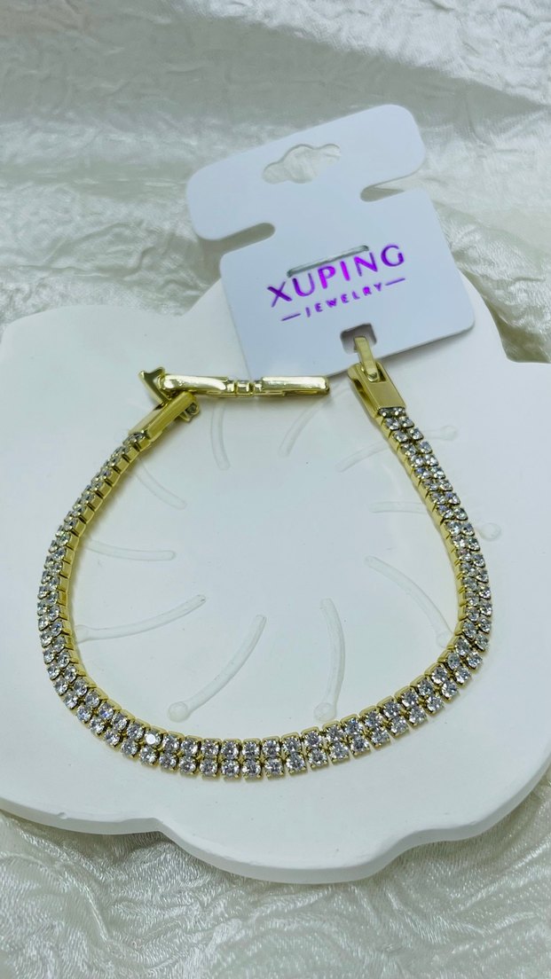 Zincir Detaylı Parlak Beyaz Bileklik - Görsel 2