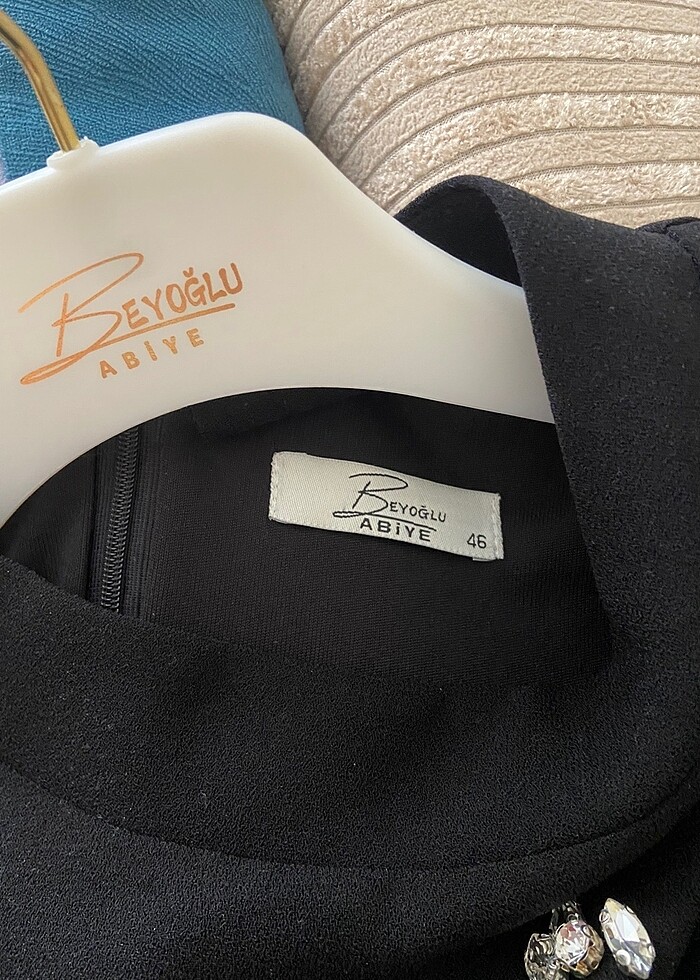 Taşlı uzun kollu siyah tesettür abiye elbise - Görsel 5