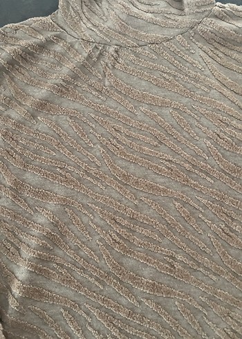 Bej Kadın Triko Boğazlı Kazak - Görsel 3