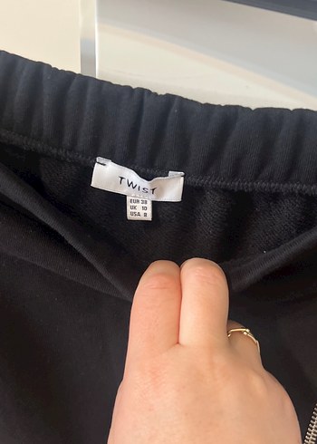 Siyah Midi  Penye Kadın Etek Fermuarlı - Görsel 3