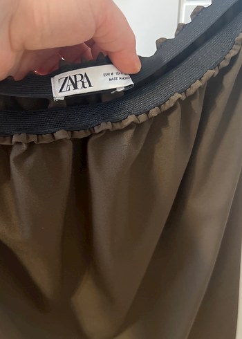 Midi kahverengi Kadın midi Etek - Görsel 3