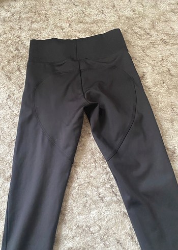 Siyah Elastik Kadın Spor Tayt push up - Görsel 3