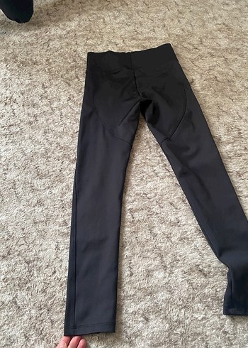 Siyah Elastik Kadın Spor Tayt push up - Görsel 4