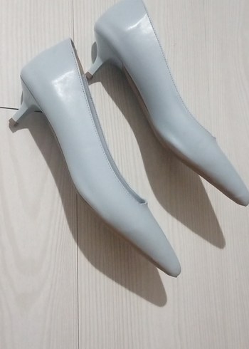 Bebe mavisi Minimalist Stiletto Topuklu Kadın Ayakkabı - Görsel 2