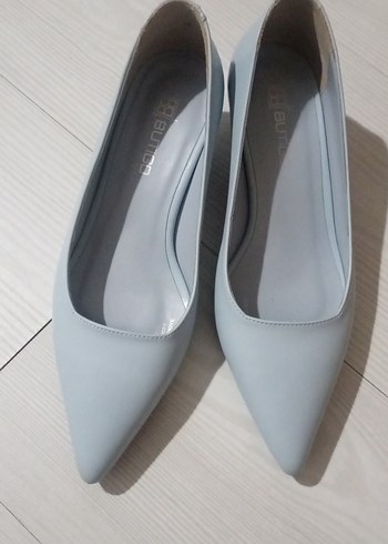 Bebe mavisi Minimalist Stiletto Topuklu Kadın Ayakkabı - Görsel 4