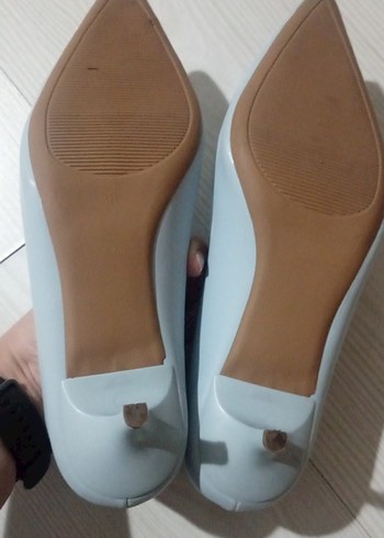 Bebe mavisi Minimalist Stiletto Topuklu Kadın Ayakkabı - Görsel 3