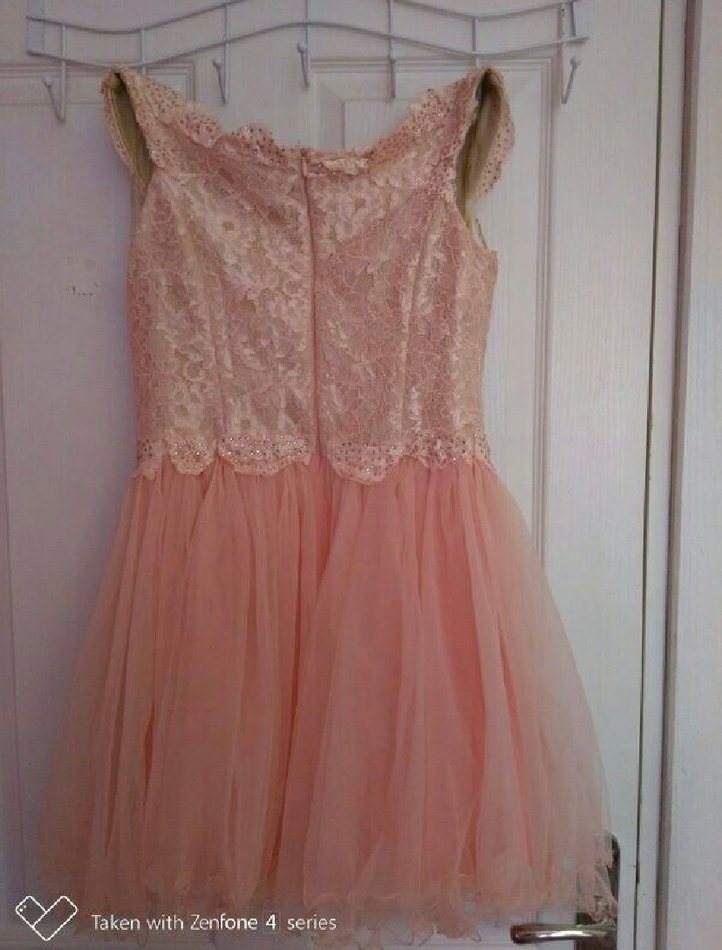 Pudra Pembe Dantel Midi Straplez Nikah Elbisesi - Görsel 3