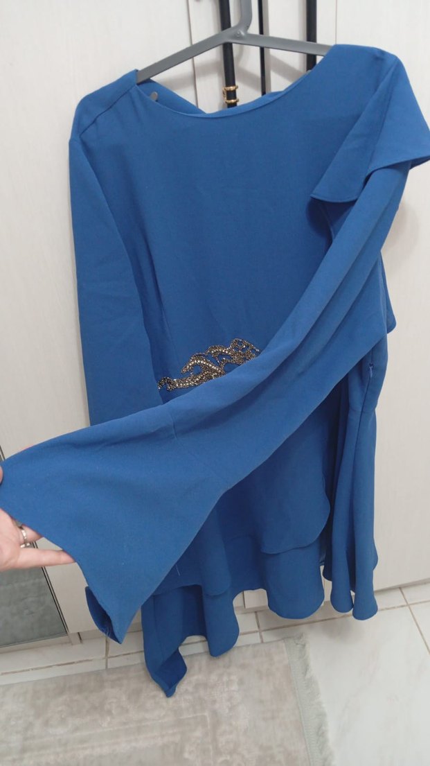 Drapeli Mavi Kadın Tunik - Diger - Görsel 3