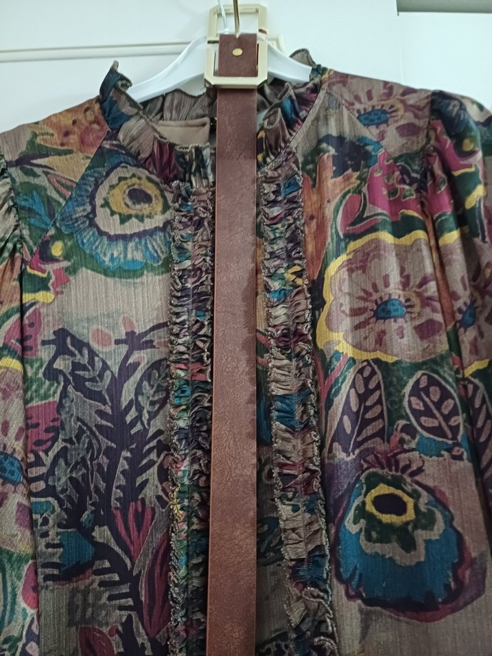 Çiçek Desenli Bohem Uzun Elbise - Görsel 3