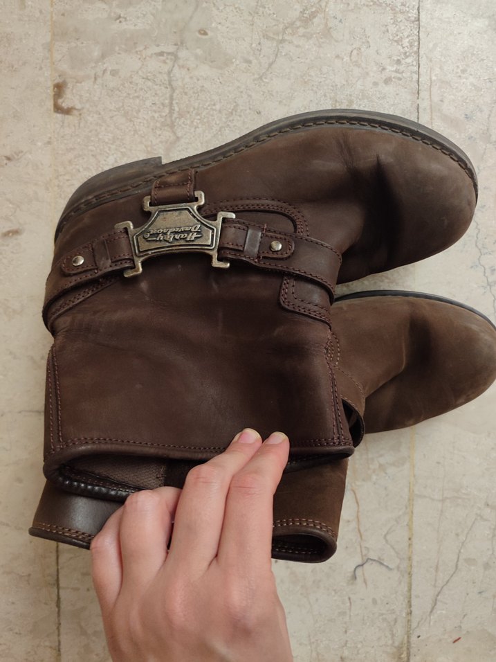 Kahverengi Süet Tokalı Biker Bot - Görsel 2