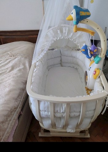 Ekru Bebek Beşiği ve Sepeti - Görsel 4