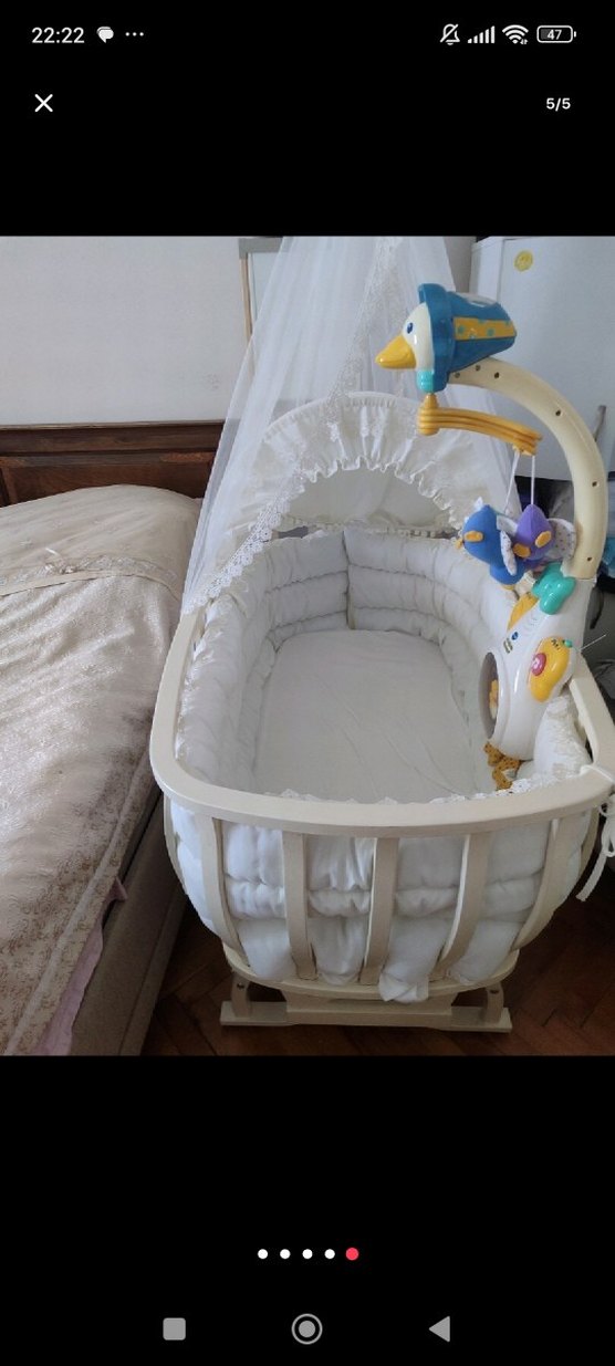 Ekru Bebek Beşiği ve Sepeti - Görsel 4