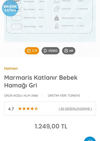 Holmen Marmaris Hamak
Gri Bebek Beşiği ve Yıldız Desenli Minder - Görsel 7