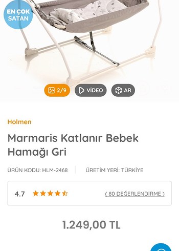 Holmen Marmaris Hamak
Gri Bebek Beşiği ve Yıldız Desenli Minder - Görsel 6