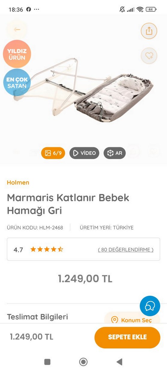 Holmen Marmaris Hamak
Gri Bebek Beşiği ve Yıldız Desenli Minder - Görsel 5