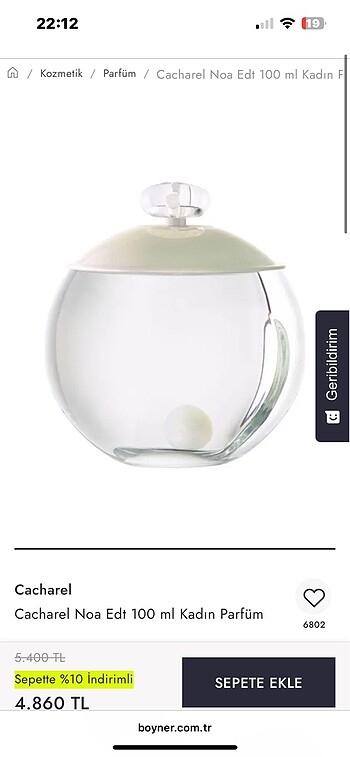 Beden Renk Cacharel noa 100ml