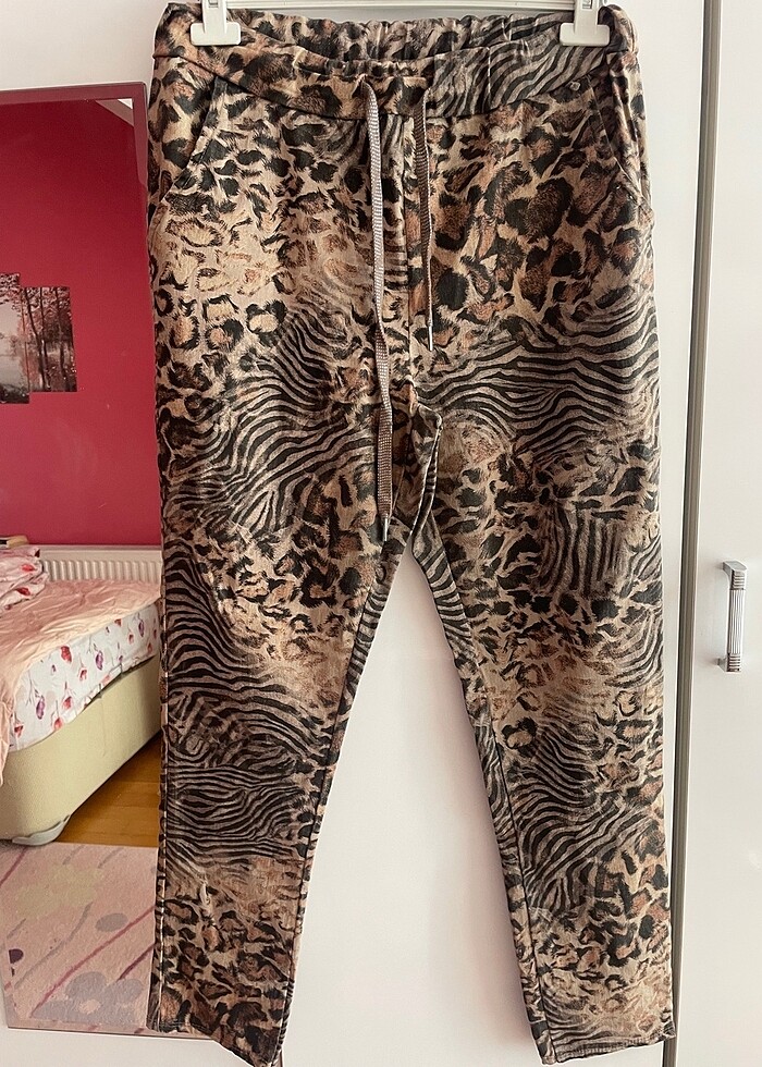 Leopar Likralı Pantolon - Görsel 5