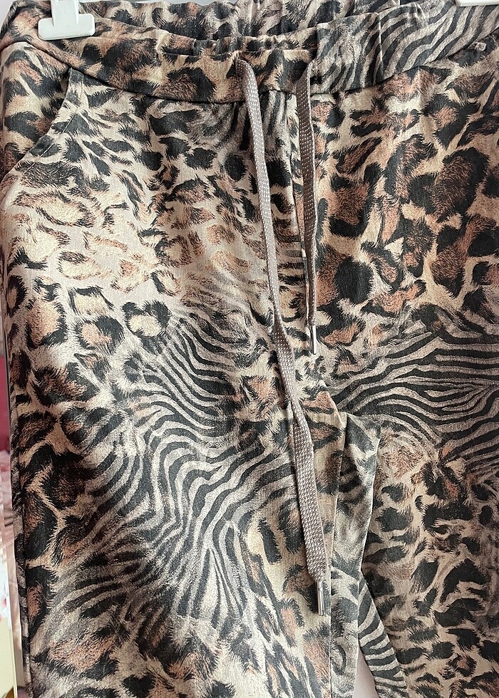 Leopar Likralı Pantolon - Görsel 2