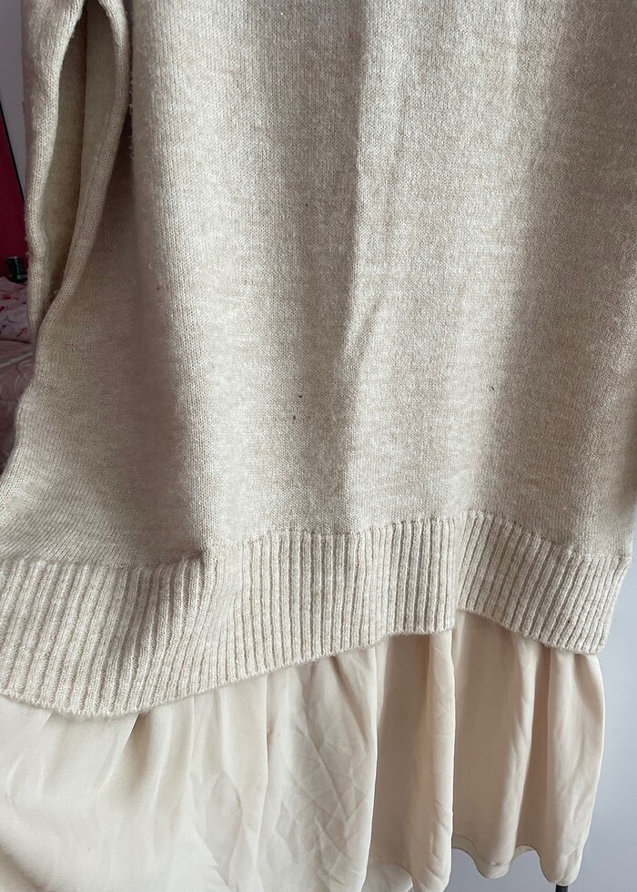 Krem Kazak Elbise - Görsel 2