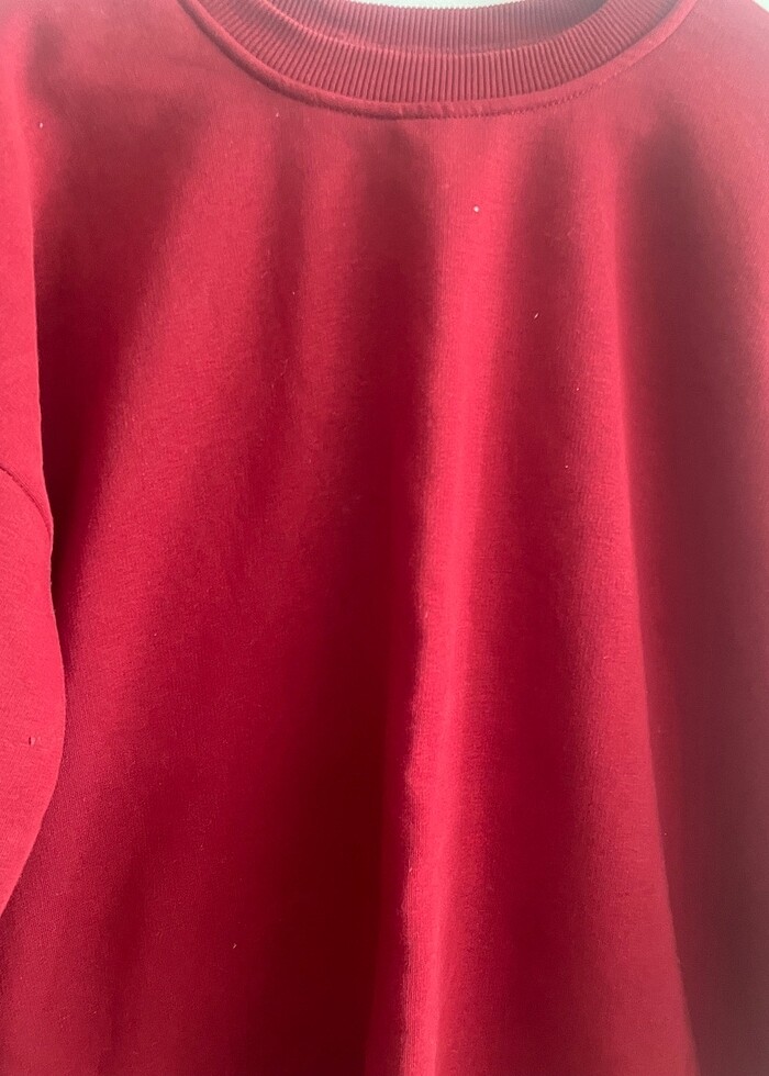 Kırmızı Kalın Sweatshirt - Görsel 3