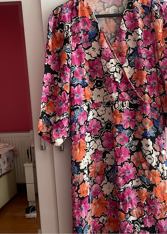 Lcw Pembe Çiçekli Elbise - Görsel 2