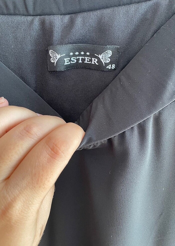 Siyah Astarlı Şifon Uzun Etek - Görsel 5