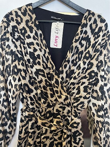 Kadın Leopar Elbise - Görsel 5