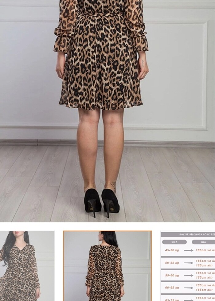 Kadın Leopar Elbise - Görsel 2