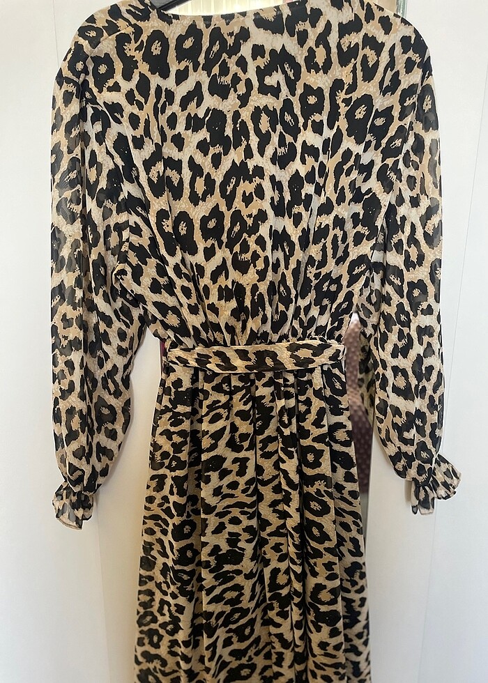 Kadın Leopar Elbise - Görsel 4