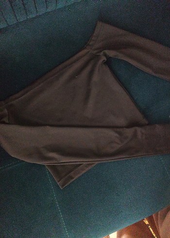 xs Beden Kadın siyah Uzun Kollu Crop Top