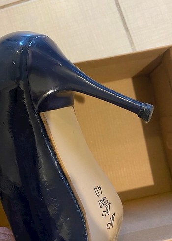 40 Beden Parlak Mavi Stiletto Topuklu Kadın Ayakkabı