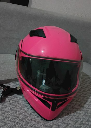 Pembe Motosiklet Kaskı - Görsel 2