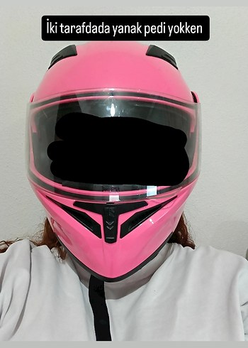 Pembe Motosiklet Kaskı - Görsel 5