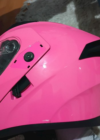 Pembe Motosiklet Kaskı - Görsel 6