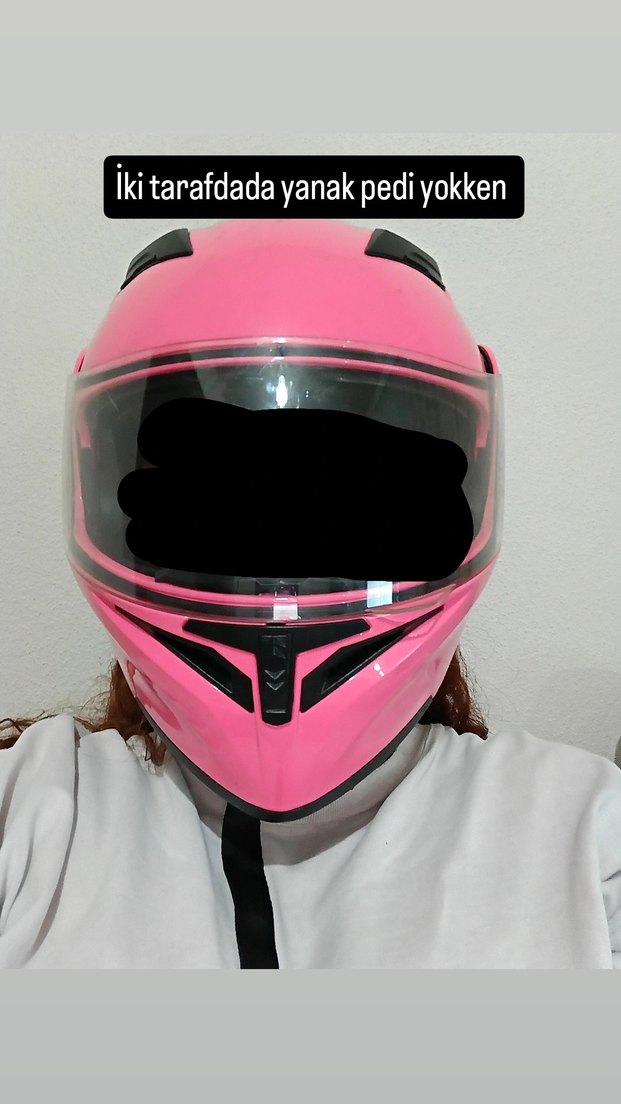 Pembe Motosiklet Kaskı - Görsel 5