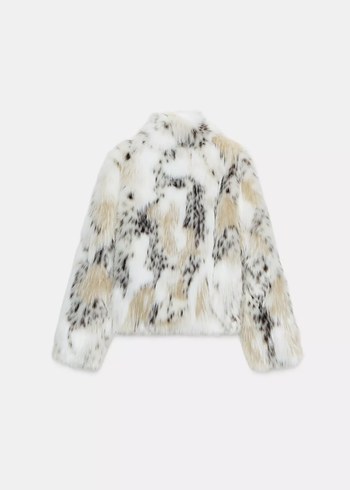 s Beden beyaz Renk ZARA SIFIR SUNİ KÜRKLÜ ZW COLLECTION CEKET
