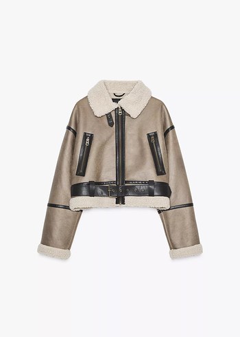 xs Beden kahverengi Renk ZARA YENİ SEZON ORİJİNAL KISA ÇİFT TARAFLI CEKET