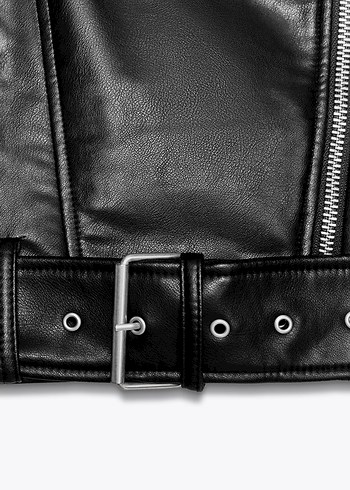 s Beden ZARA ORİJİNAL SIFIR VE ETİKETLİ SUNİ DERİ CROP BIKER CEKET